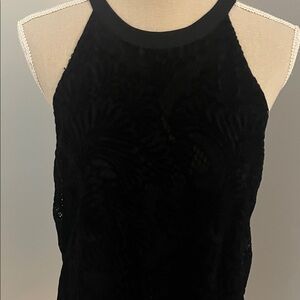 LOFT Classic Black velvet lined halter top